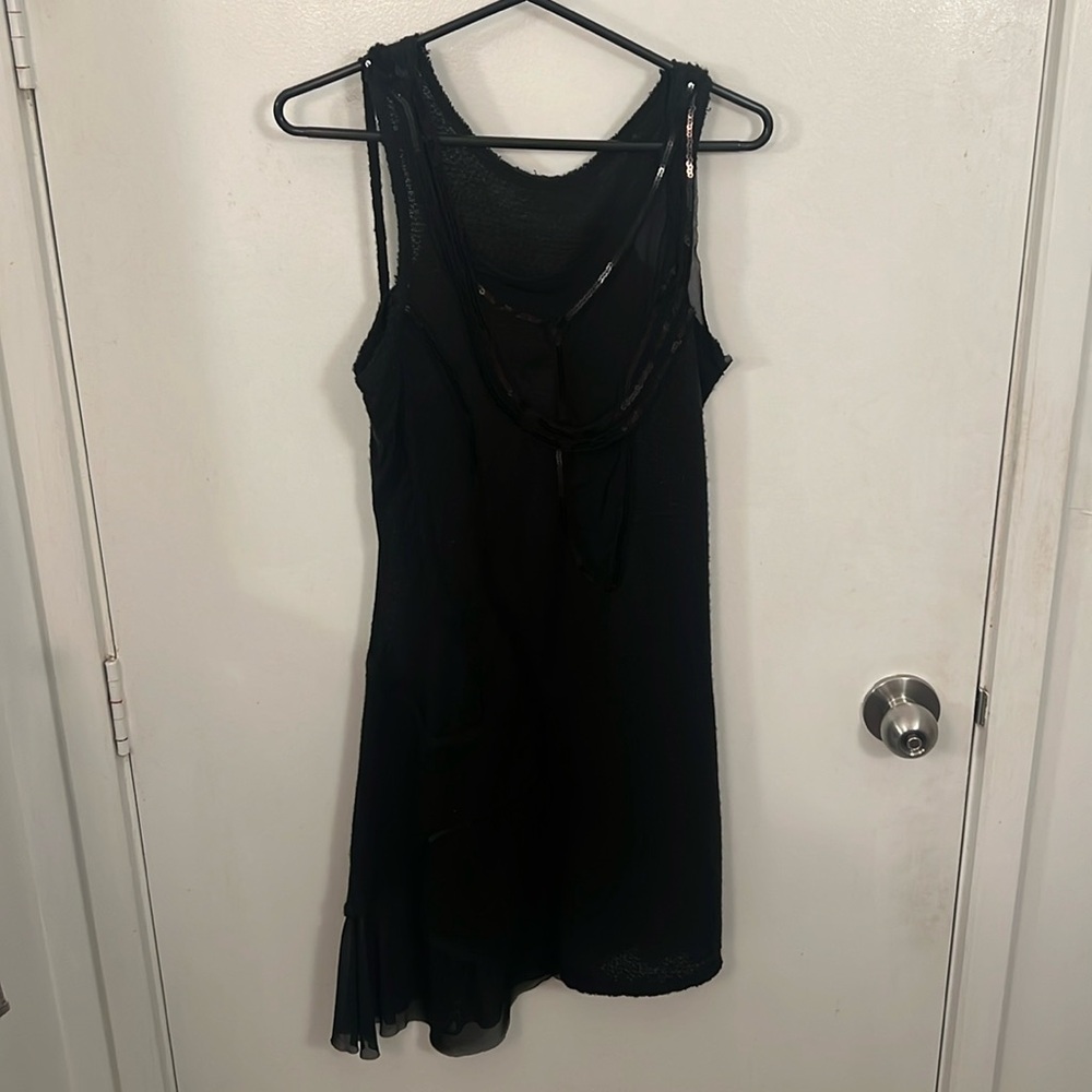 Asymmetrical Mesh and Sequin Dress